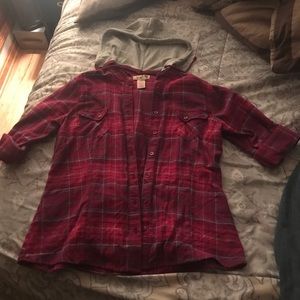 Hooded button up sweater